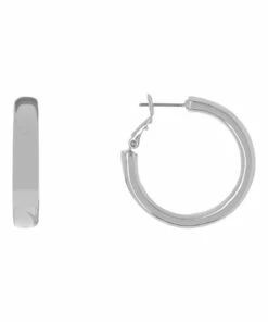 Trent Nathan Rounded Silver Hoop