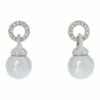 Trent Nathan Stoneset Pearl Door Knocker Silver Earrings