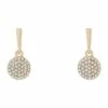 Trent Nathan Mini Pave Gold Drop Disc Earrings