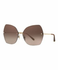 Dolce & Gabbana Brown Rimless Butterfly Sunglasses DG2204 436453