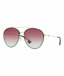 GUCCI Red Metal Aviator Sunglasses GC001152 437294