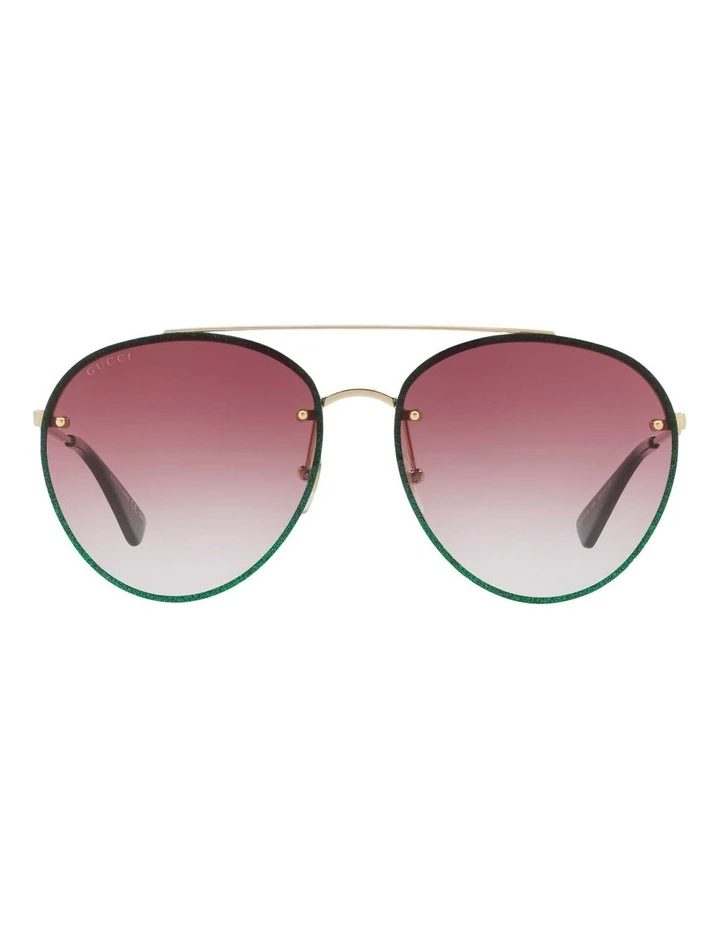GUCCI Red Metal Aviator Sunglasses GC001152 437294 2 GUCCI Red Metal Aviator Sunglasses GC001152 437294 - Image 2
