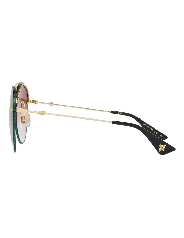GUCCI Red Metal Aviator Sunglasses GC001152 437294 4 GUCCI Red Metal Aviator Sunglasses GC001152 437294 - Image 4