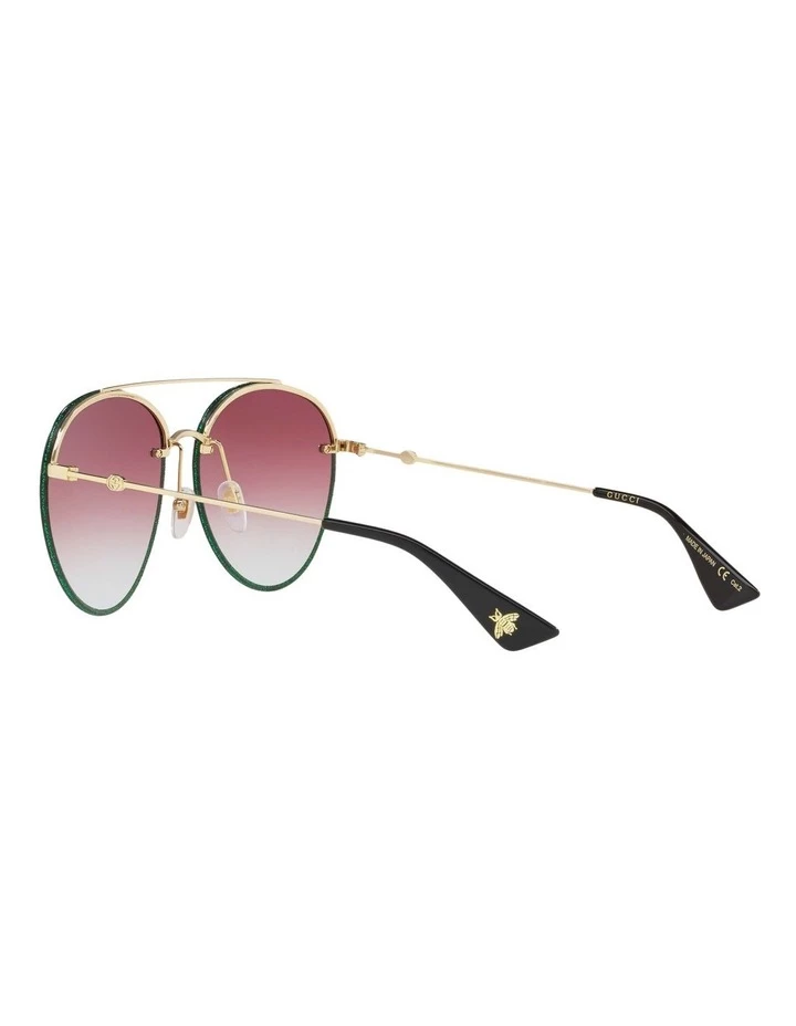 GUCCI Red Metal Aviator Sunglasses GC001152 437294 5 GUCCI Red Metal Aviator Sunglasses GC001152 437294 - Image 5