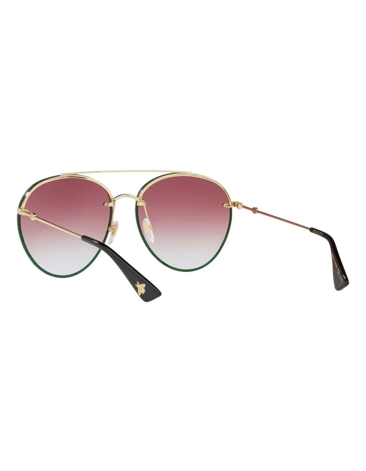 GUCCI Red Metal Aviator Sunglasses GC001152 437294 6 GUCCI Red Metal Aviator Sunglasses GC001152 437294 - Image 6