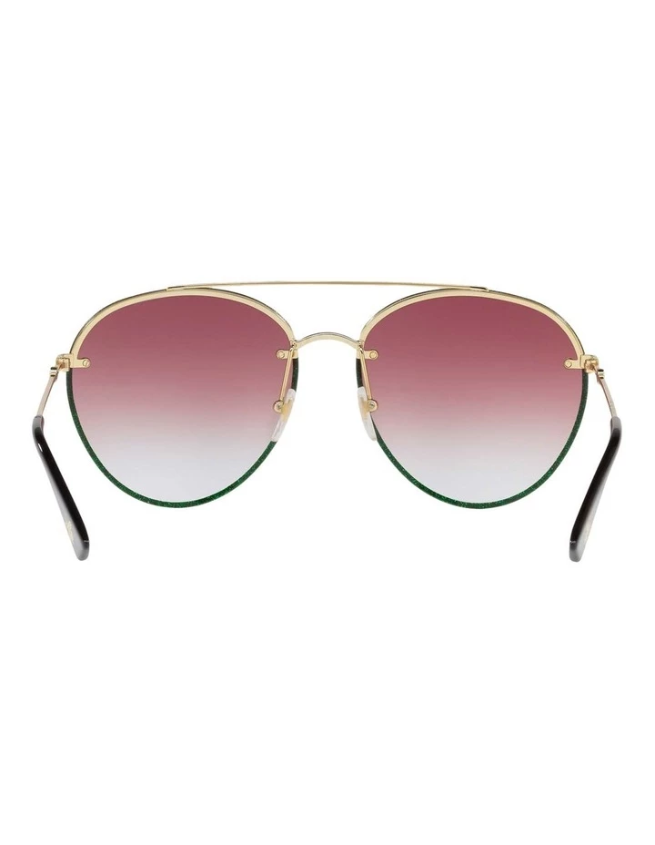 GUCCI Red Metal Aviator Sunglasses GC001152 437294 7 GUCCI Red Metal Aviator Sunglasses GC001152 437294 - Image 7