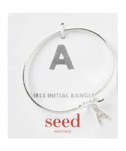 Seed Heritage Silver Initial Bangle