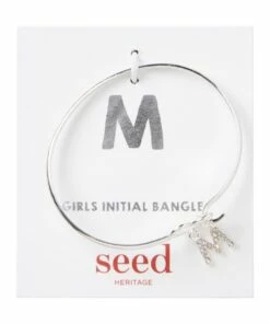 Seed Heritage Silver Initial Bangle