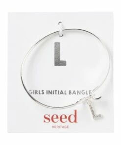 Seed Heritage Silver Initial Bangle