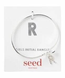 Seed Heritage Silver Initial Bangle