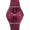 Swatch Redbaya Red Silicone Quartz Watch