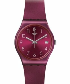 Swatch Redbaya Red Silicone Quartz Watch