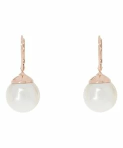 Gregory Ladner Faux Pearl Rose Gold French Hook Earring