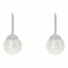 Gregory Ladner French Hook Faux Pearl Silver Earrings