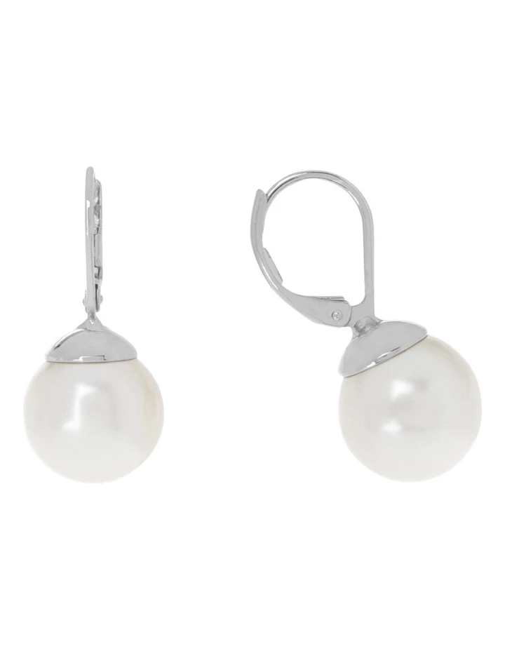 Gregory Ladner French Hook Faux Pearl Silver Earrings 2 Gregory Ladner French Hook Faux Pearl Silver Earrings - Image 2