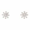 Gregory Ladner Flower Shaped Cubic Zirconia Rose Gold Earrings