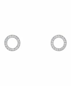 Gregory Ladner CZubic Zirconia Silver Circle Earring