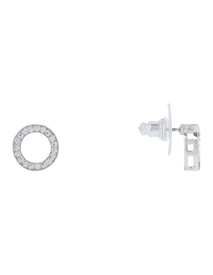 Gregory Ladner CZubic Zirconia Silver Circle Earring 2 Gregory Ladner CZubic Zirconia Silver Circle Earring - Image 2