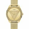 Guess Tri Glitz Gold Stainless Steel Luxury Watch W1142L2