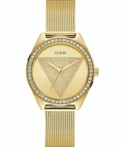 Guess Tri Glitz Gold Stainless Steel Luxury Watch W1142L2