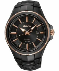 Seiko Coutura Solar Black Stainless Steel Dress/Sports Watch SNE516P