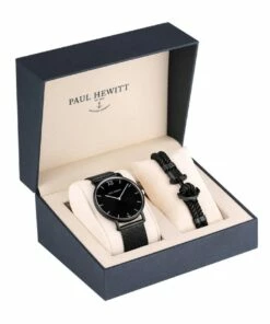 Paul Hewitt Perfect Match Black Watch & Bracelet Gift Set PH-PM-4-L