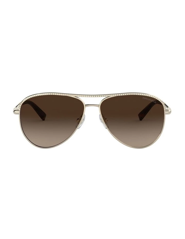 Tiffany & Co. Brown Aviator Sunglasses TF3062 439322 2 Tiffany & Co. Brown Aviator Sunglasses TF3062 439322 - Image 2