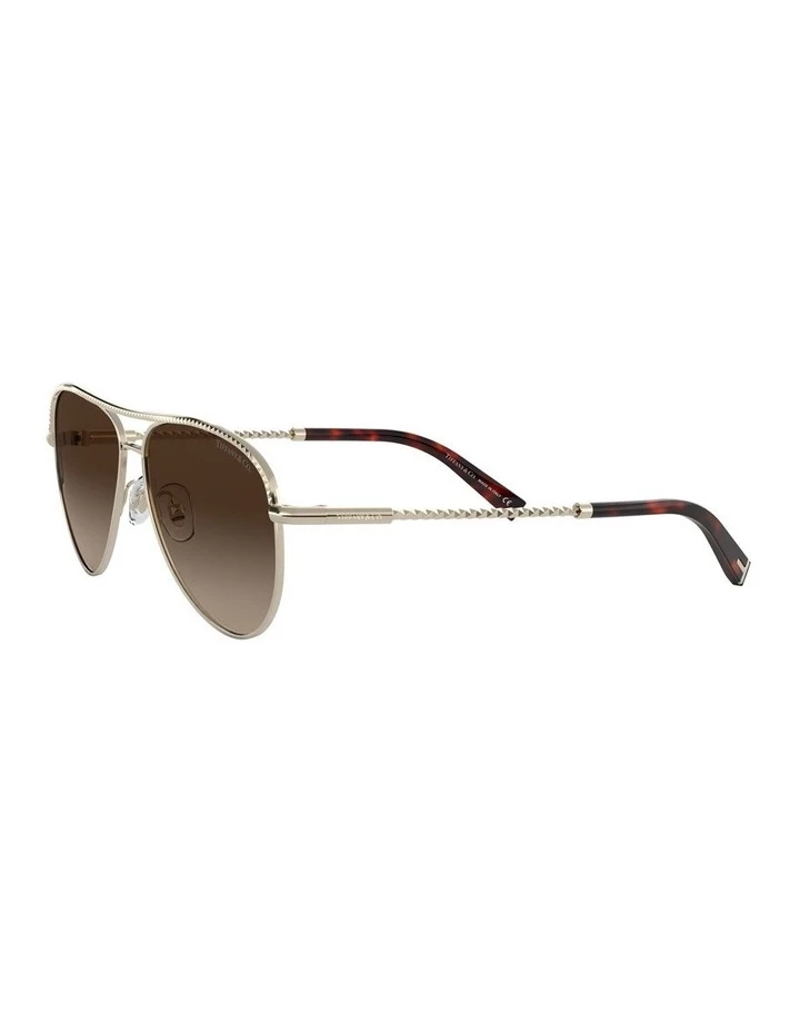 Tiffany & Co. Brown Aviator Sunglasses TF3062 439322 3 Tiffany & Co. Brown Aviator Sunglasses TF3062 439322 - Image 3