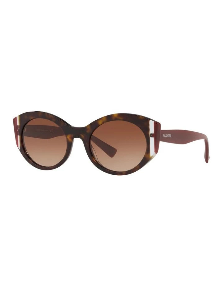 Valentino Brown Oval Sunglasses VA4039 439575 1 Valentino Brown Oval Sunglasses VA4039 439575