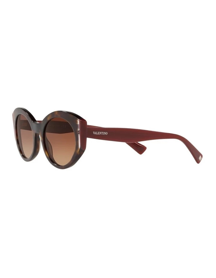 Valentino Brown Oval Sunglasses VA4039 439575 3 Valentino Brown Oval Sunglasses VA4039 439575 - Image 3