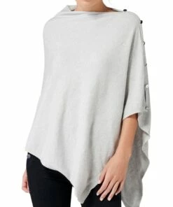 Forever New Chloe Button Light Grey Poncho