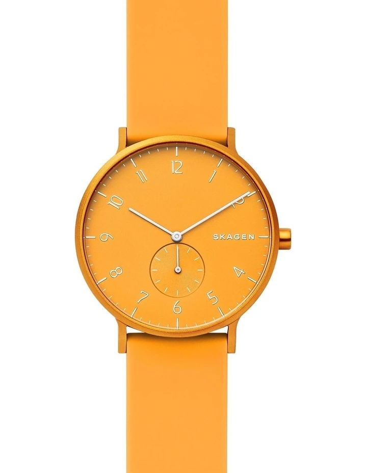 Skagen Aaren Kulor Yellow Silicone Analog Watch SKW6510 1 Skagen Aaren Kulor Yellow Silicone Analog Watch SKW6510