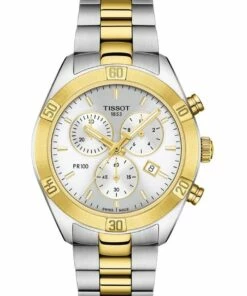 Tissot PR 100 Sport Chic Chronograph Grey/Yellow Gold Stainless Steel Watch T101.917.22.031.00