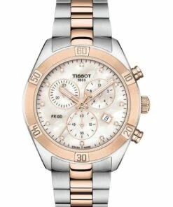 Tissot PR 100 Sport Chic Chronograph Grey/Rose Gold Stainless Steel Watch T101.917.22.116.00