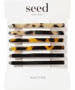 Seed Heritage Skinny Tortoiseshell Hair Slides 6 Pack