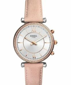 Fossil Carlie Blush Leather Hybrid Smart Watch FTW5039