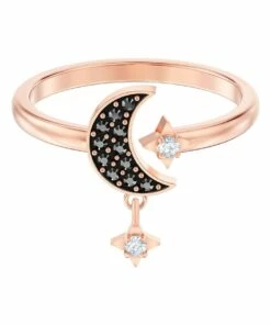 Swarovski Symbolic Moon Motif Rose Gold Ring