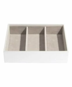 Stackers Classic Deep Watch Accessories Layer White Jewellery Box