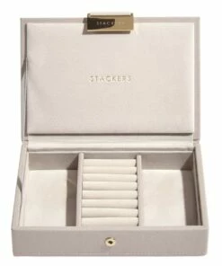 Stackers Mini Lid Taupe Jewellery Box