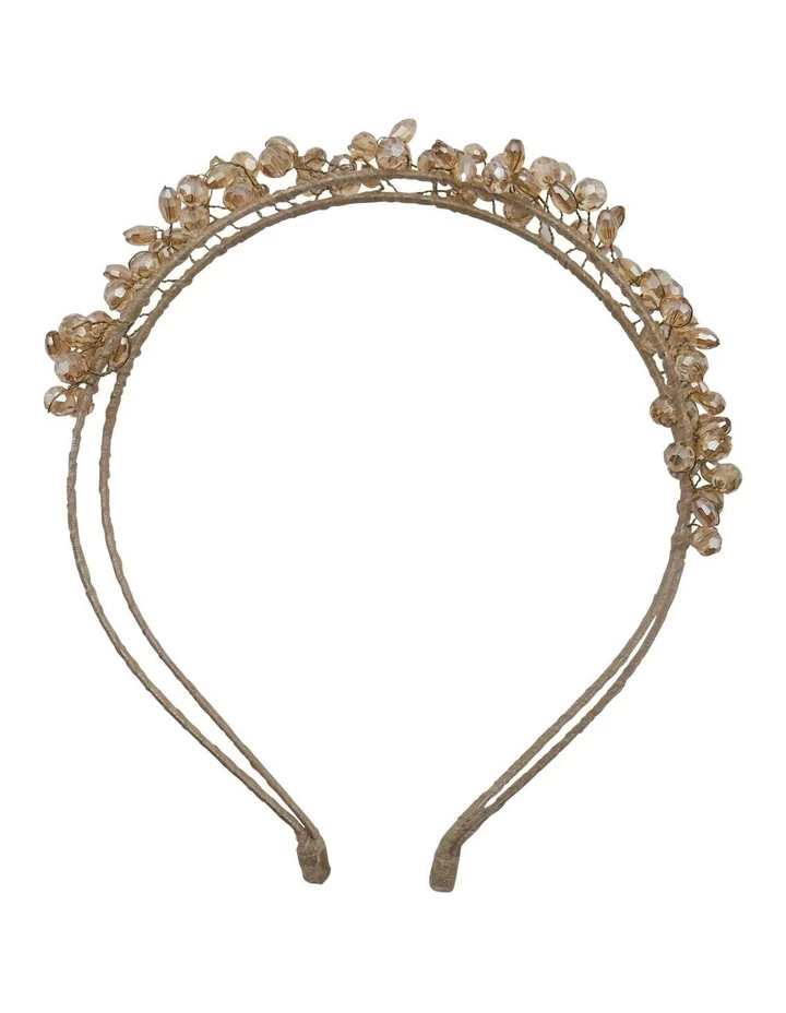 Morgan & Taylor Gold Crystal Bead Headband 1 Morgan & Taylor Gold Crystal Bead Headband