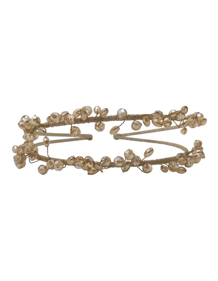 Morgan & Taylor Gold Crystal Bead Headband 2 Morgan & Taylor Gold Crystal Bead Headband - Image 2