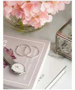 Piper 35mm Silver Hoop Earrings -RAY-BAN Online Store 703094770 3 720x928