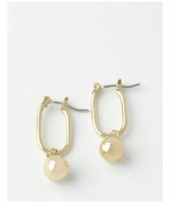 Piper Ball Drop Gold Huggie Earrings