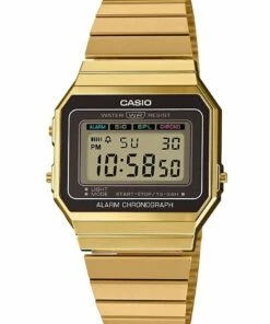 Casio Gold Vintage Gold Digital Watch With Stainless Band A700WG 9A