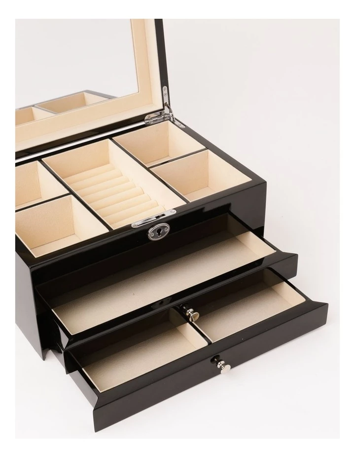 Design Studio Multi Drawer High Gloss Black Jewellery Box 4 Design Studio Multi Drawer High Gloss Black Jewellery Box - Image 4