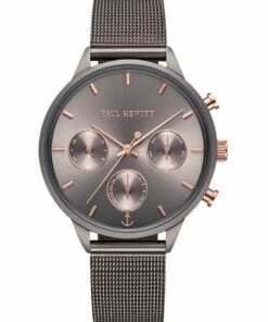 Paul Hewitt Everpulse Grey Metallic Stainless Steel Chronograph Watch PH E GRM GRM 52S