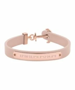 Paul Hewitt Signum Rose Gold/Nude Leather Bracelet PH-FSC-R-N-M