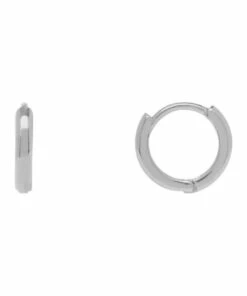 Piper Huggie Silver Hoop Earrings