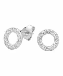 Georgini Baby Circle Cubic Zirconia Silver Stud Earrings