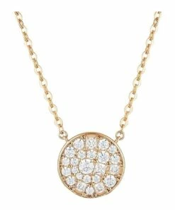 Georgini Mosaic Disc Rose Gold Pendant Sterling Silver